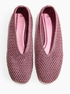 H&M Braided Flats dusty Pink Size 8 NWT